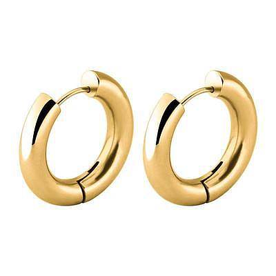 Boucles d'oreilles plaquées en acier inoxydable, couleur unie, 1 paire