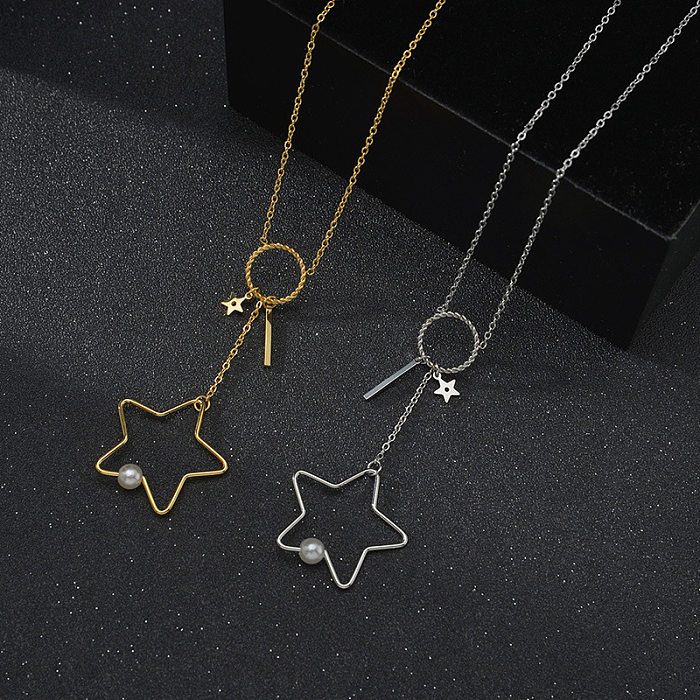 Modische Halskette mit Stern-Anhänger und OT-Schnalle aus Edelstahl