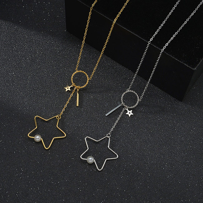 Fashion Star Pendant OT Buckle Stainless Steel  Pendant Necklace