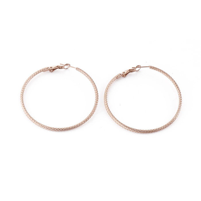 Simple Big Circle Geometric Curved Stainless Steel  Earrings Wholesale jewelry