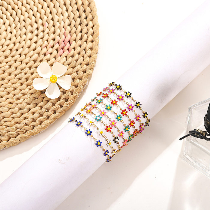 Elegant Flower Stainless Steel Plating Bracelets