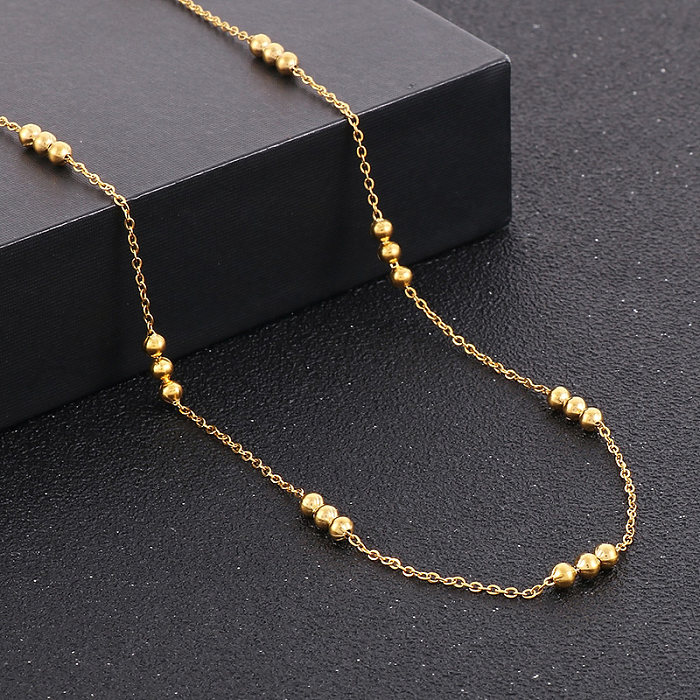 Luxurious Solid Color Stainless Steel  Plating 18K Gold Plated Necklace