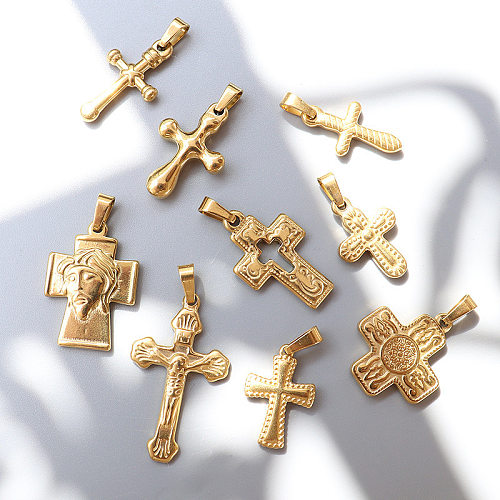 Fashion Cross Stainless Steel Pendant Necklace Plating Stainless Steel  Necklaces