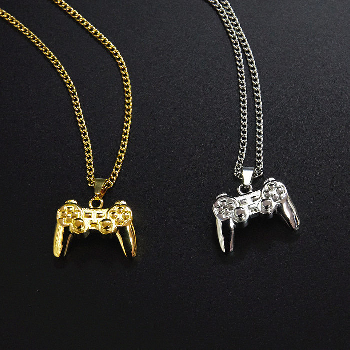 Fashion Retro Game Console Handle-shaped Stainless Steel Necklace Wholesale jewelry