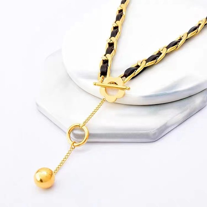 Simple Style Color Block Stainless Steel Plating 18K Gold Plated Necklace
