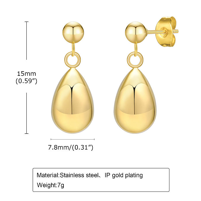1 Pair Casual Classic Style Commute Solid Color Stainless Steel  Drop Earrings