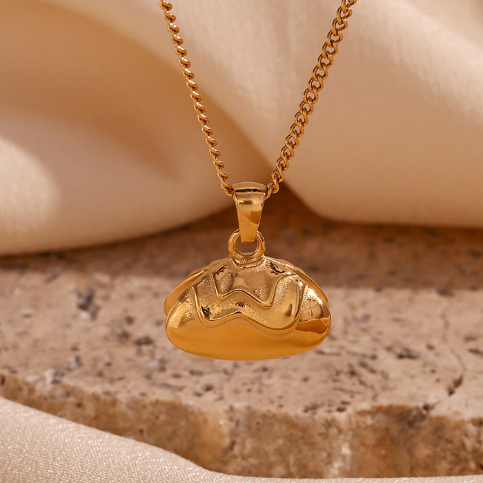 Collar con colgante chapado en oro de 18 quilates con revestimiento de acero inoxidable geométrico de estilo clásico de estilo vintage