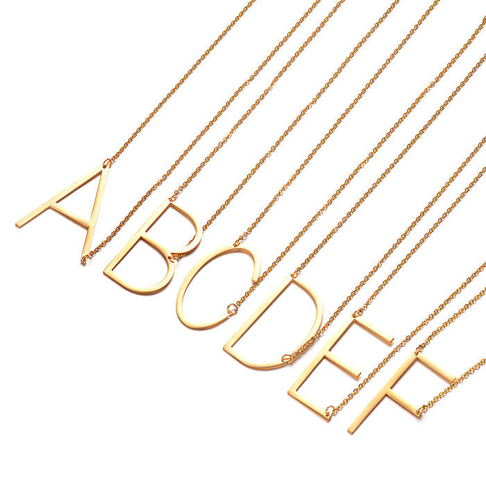 Fashion Letter Stainless Steel  Polishing Necklace