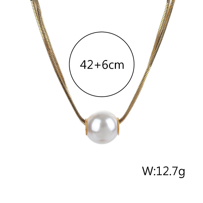 Collier pendentif plaqué or 18 carats en acier inoxydable rond romantique pour dame