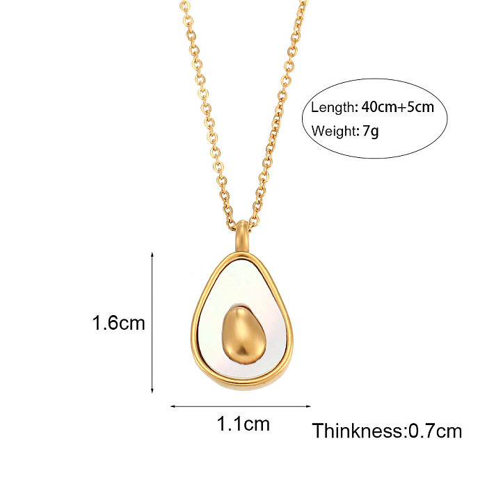 Lady Water Droplets Stainless Steel  Necklace Inlay Shell Stainless Steel  Necklaces