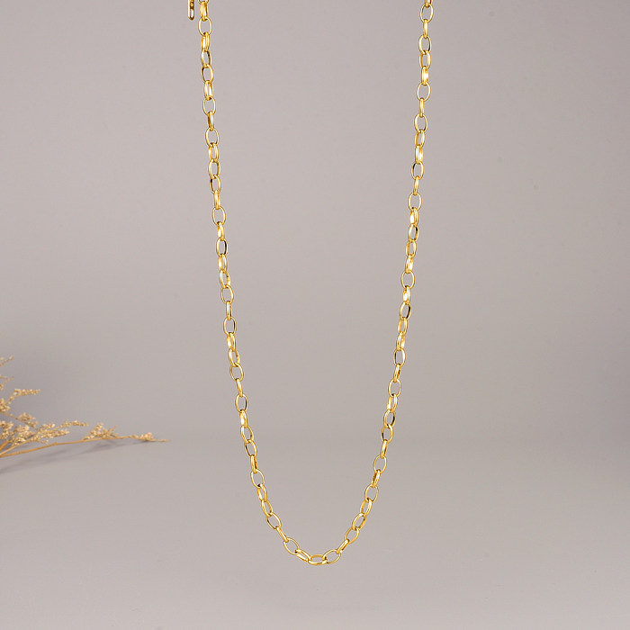 Einfache geometrische Edelstahl-Halskette mit Überzug aus Edelstahl