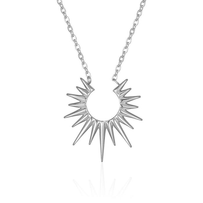 INS Style Sun Stainless Steel Plating Pendant Necklace