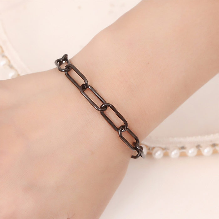 Simple Style Geometric Stainless Steel Plating Bracelets