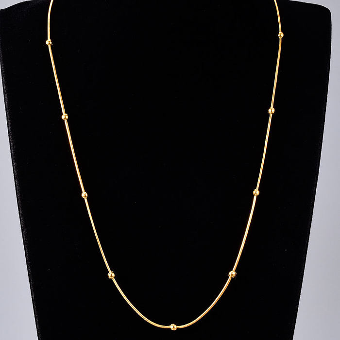 Wholesale Jewelry Golden Bead Snake Bone Chain Necklace jewelry