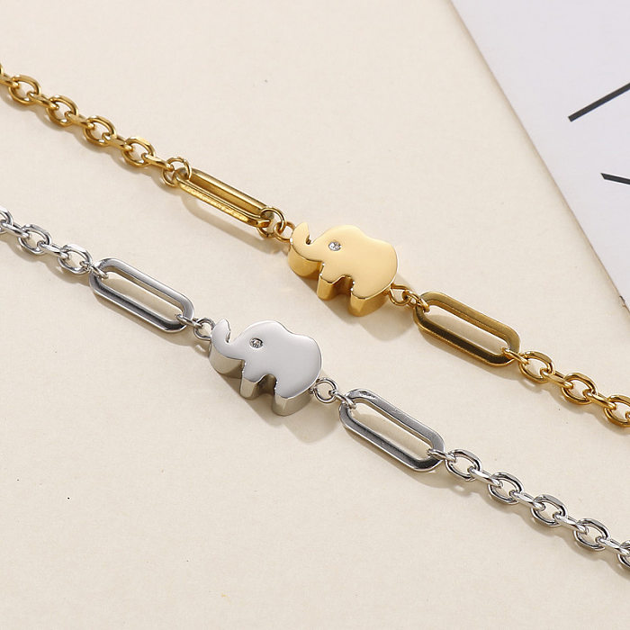 Bracelet Simple avec pendentif éléphant cousu de personnalité, bijoux à la mode