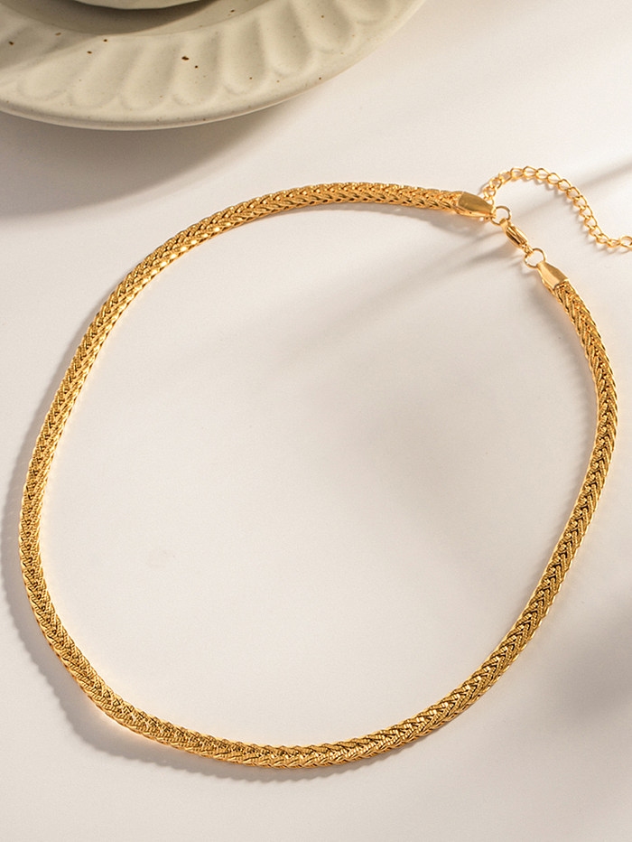 1 Stück runde, einfarbige Halskette im INS-Stil mit Edelstahlbeschichtung