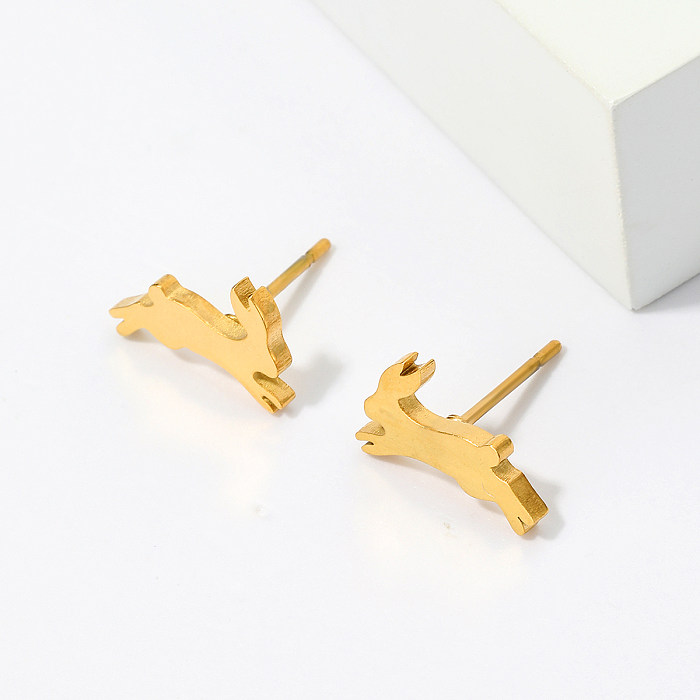 1 Pair Casual Preppy Style Simple Style Animal Ball Mushroom Stainless Steel  Plating Hollow Out 18K Gold Plated Ear Studs