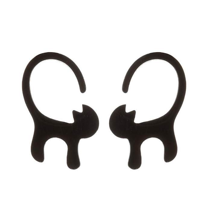 1 paire de clous d'oreilles plaqués en acier inoxydable, animaux mignons