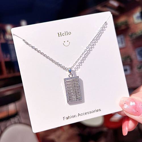 Fashion Crown Shell Stainless Steel Inlay Artificial Pearls Zircon Pendant Necklace 1 Piece