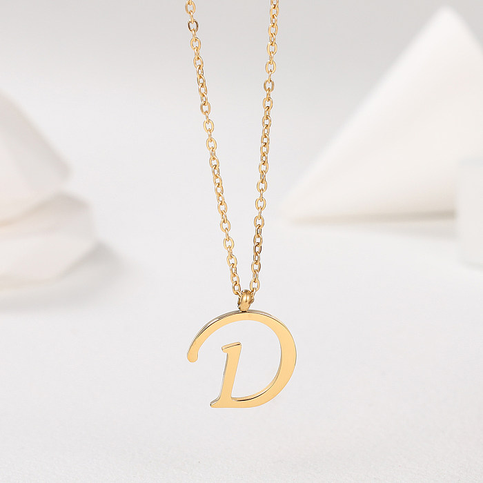 1 Piece Simple Style Letter Stainless Steel  Plating Pendant Necklace