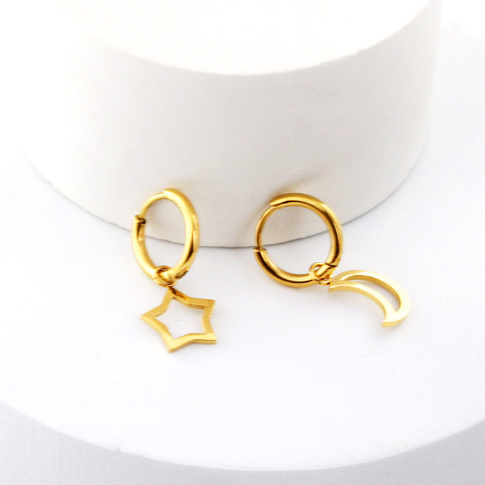 Fashion Star Stainless Steel  Plating Earrings 1 Pair