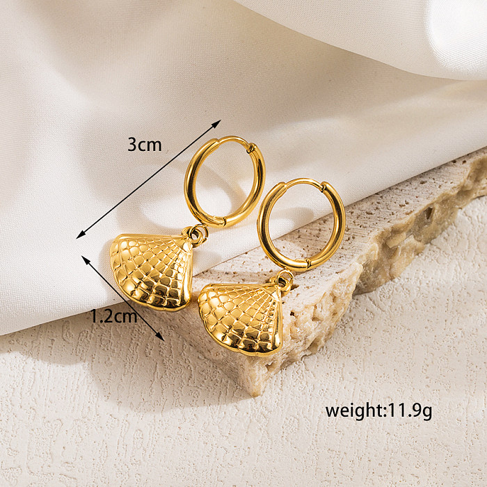 1 Pair Elegant Retro Commute Starfish Shell Plating Stainless Steel  18K Gold Plated Drop Earrings