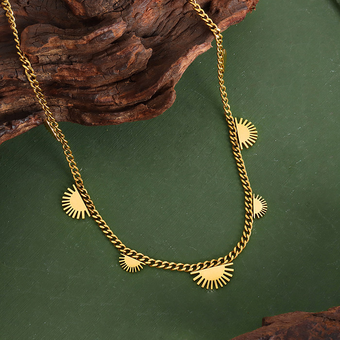 Vintage Style Simple Style Sun Stainless Steel Plating 18K Gold Plated Necklace