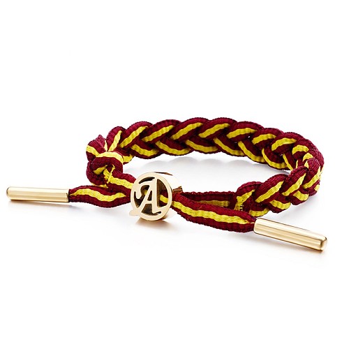Kreatives Edelstahl-Armband mit geflochtenem, mehrfarbigem Paar-Zuggriff, Seil, Buchstabe A