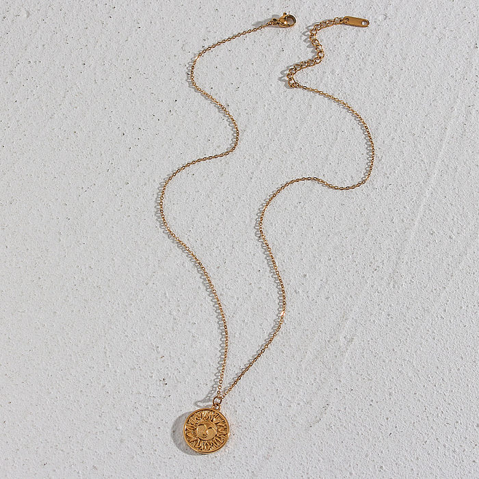 Retro-Sonnen-Edelstahl-Halskette mit Edelstahl-Halsketten