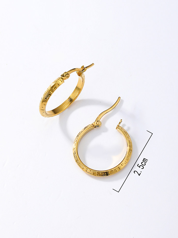 1 Pair Simple Style Solid Color Stainless Steel  Hoop Earrings