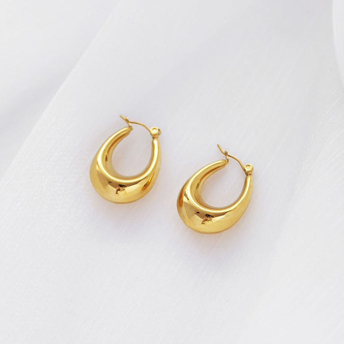 1 Pair Vintage Style Geometric Stainless Steel  Gold Plated Earrings