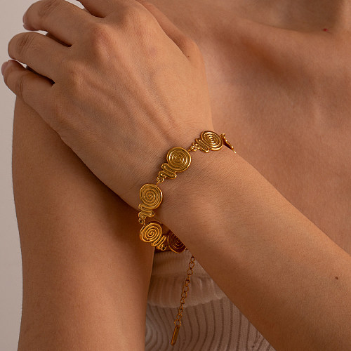 Pulseiras banhadas a ouro 18K de cor sólida estilo IG