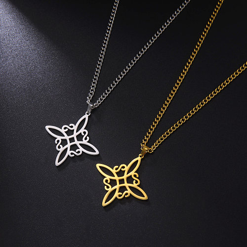 Simple Style Irregular Knot Stainless Steel  Stainless Steel Plating Pendant Necklace