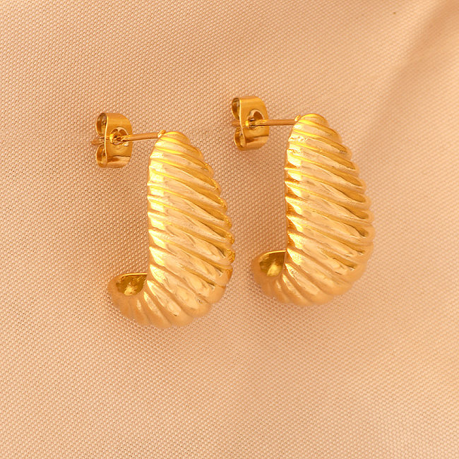 1 Pair IG Style Geometric Plating Stainless Steel 18K Gold Plated Ear Studs