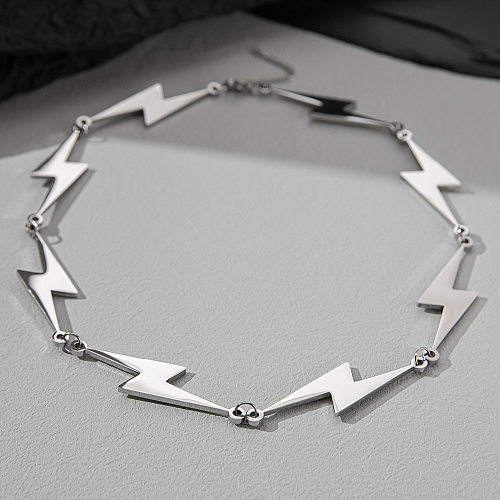 Fashion Lightning Stainless Steel Polishing Necklace