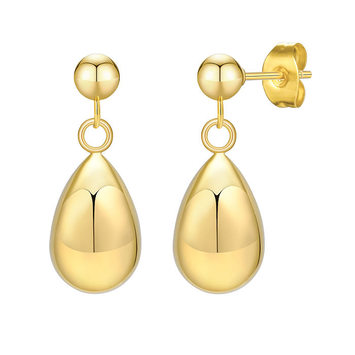 1 Pair Casual Simple Style Roman Style Geometric Plating Stainless Steel  Gold Plated Drop Earrings