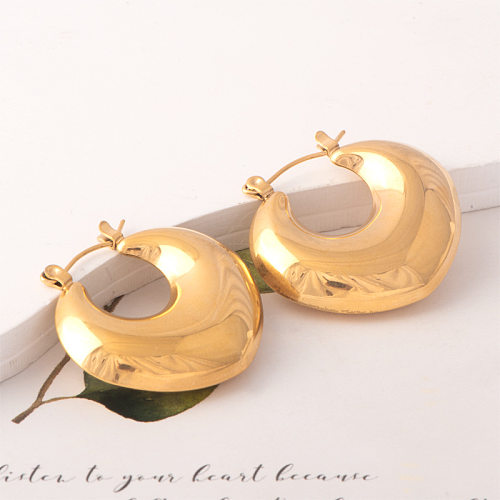 1 Paar Ohrringe aus Edelstahl mit geometrischer Beschichtung im IG-Stil