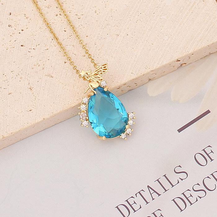 Fashion Water Droplets Stainless Steel  Necklace Plating Stainless Steel  Necklaces