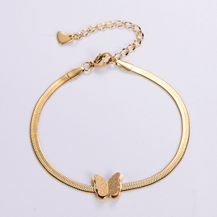 Wholesale Elegant Princess Sweet Butterfly Stainless Steel Bracelets