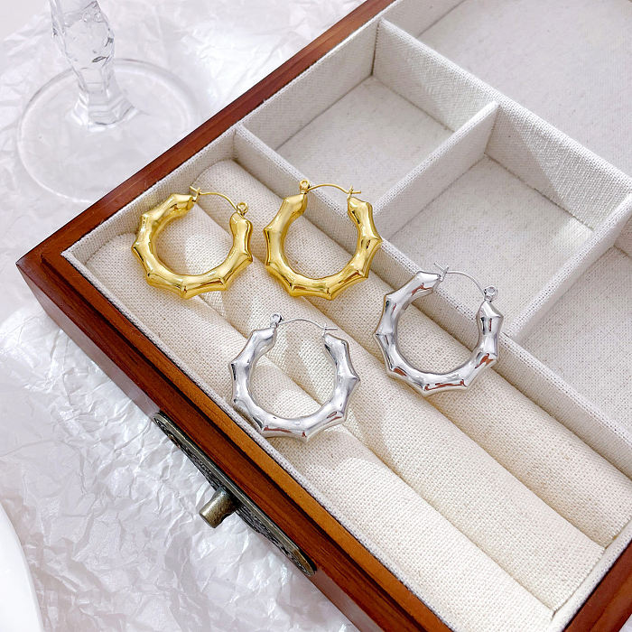 1 Paar elegante, schlichte Pendel-Ohrringe aus Edelstahl mit geometrischer Beschichtung