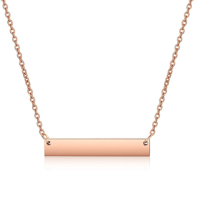 Simple Style Commute Rectangle Stainless Steel Plating Necklace
