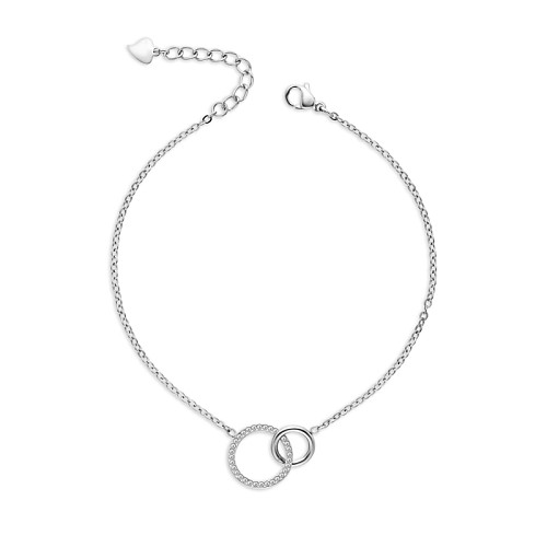 Cute Simple Style Classic Style Circle Heart Shape Butterfly Stainless Steel Rose Gold Plated Gold Plated Artificial Diamond Bracelets In Bulk