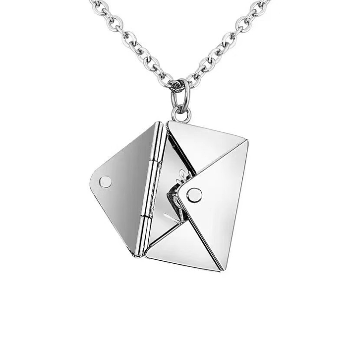 Casual Simple Style Classic Style Envelope Letter Stainless Steel  Stainless Steel Polishing Plating Gold Plated Pendant Necklace