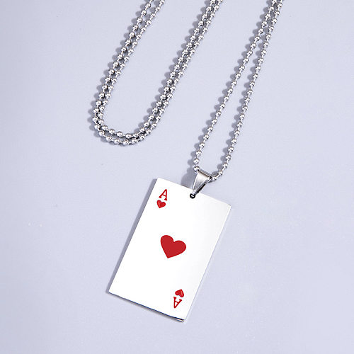 Unisex-Mode-Poker-Edelstahl-Halskette mit Überzug ohne eingelegte Halsketten