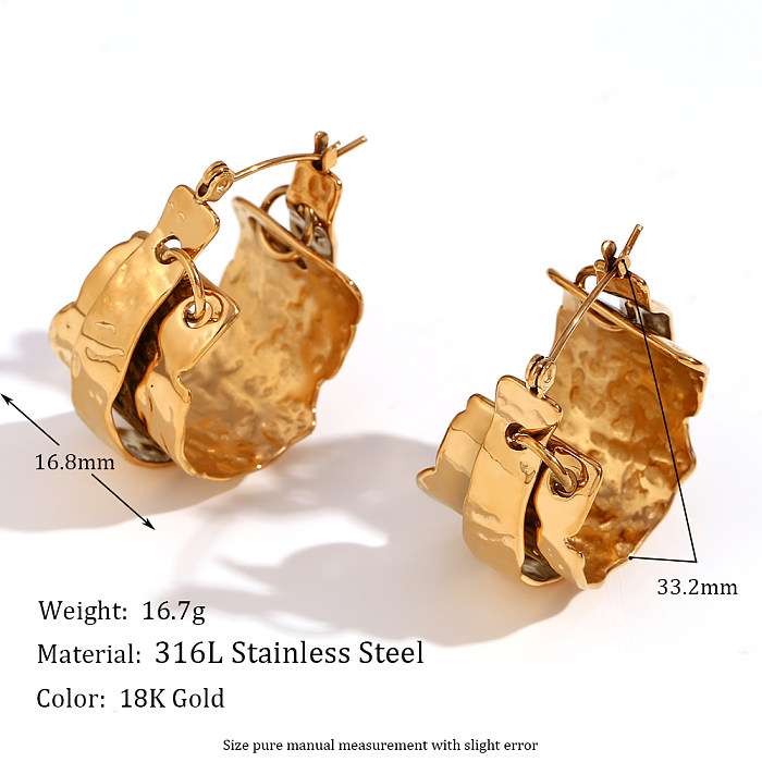 1 par de brincos banhados a ouro 18K estilo vintage estilo simples estilo clássico geométrico chapeado em aço inoxidável