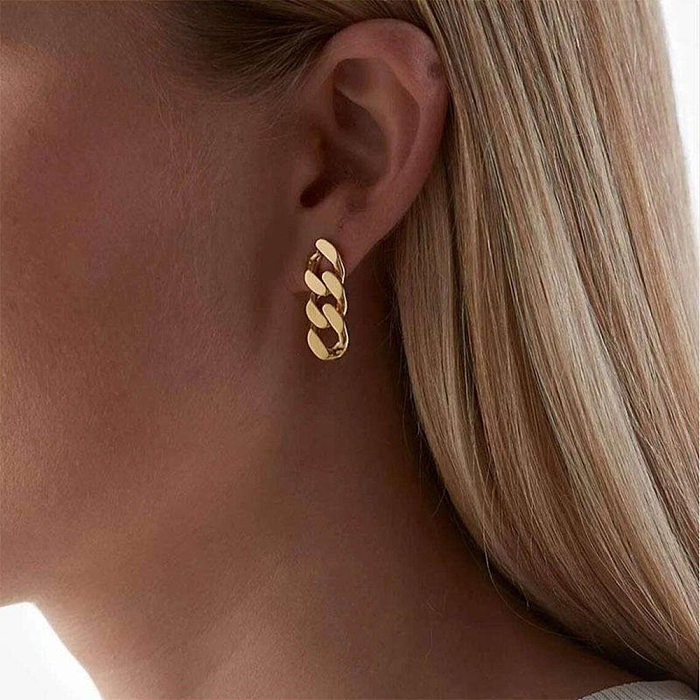 Fashion Solid Color Stainless Steel  Drop Earrings 1 Pair