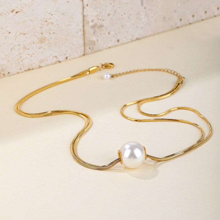Lady Romantic Runde Anhänger-Halskette aus Edelstahl mit Platinbeschichtung und 18-Karat-Vergoldung