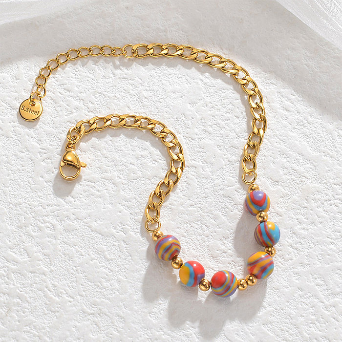 Elegante, schlichte, geometrische Armbänder aus Edelstahl mit 18-Karat-Vergoldung