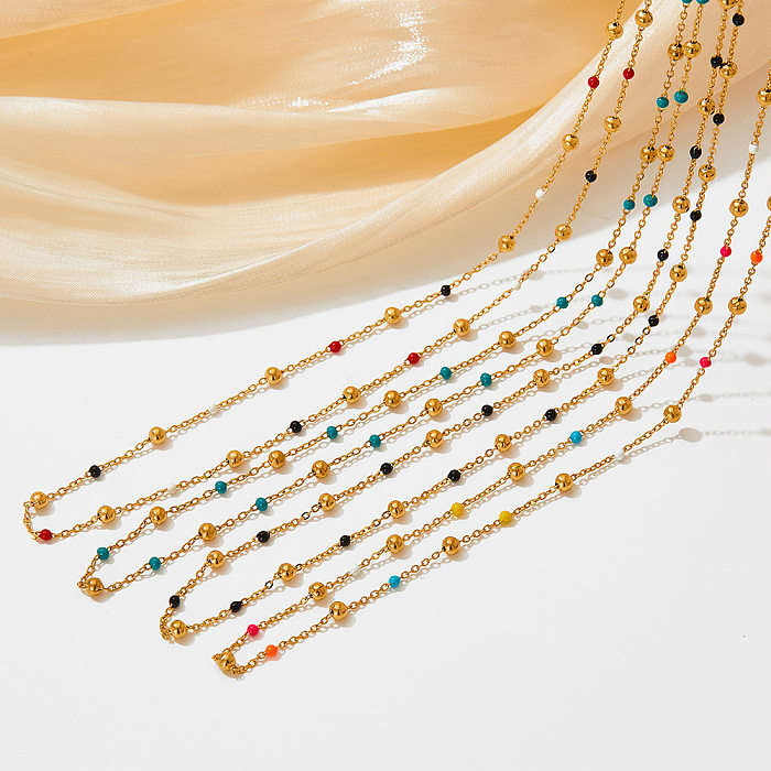 Modische Rhombus-Halskette mit Edelstahlbeschichtung