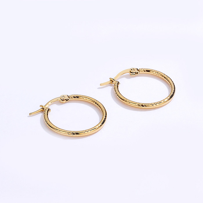 New Fashion Small Simple Stainless Steel  Plating 18K Gold Earring